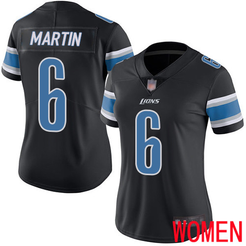 Detroit Lions Limited Black Women Sam Martin Jersey NFL Football #6 Rush Vapor Untouchable->detroit lions->NFL Jersey